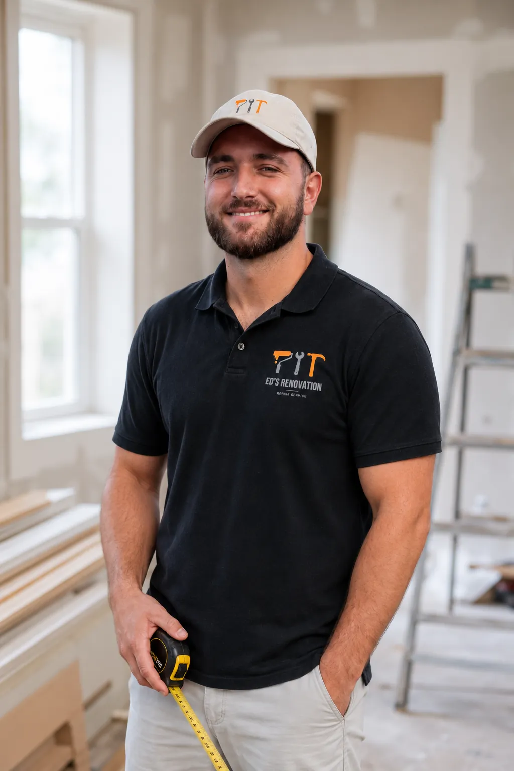 Ed, owner of Ed's Renovation, on a job site